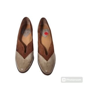 Anthropologie Latigo Hayden Brown Suede & Leather Pumps Heels Size 8.5